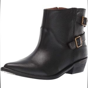 Lucky Brand Caelyn black Leather Buckle Booties size 7.5